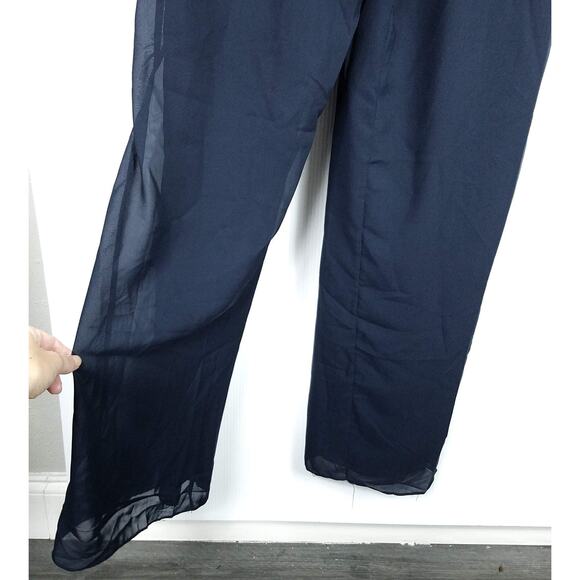 NEW NWT JAEDEN Mother of The Bride or Groom Pantsuit Jumpsuit Navy Blue Size 12 - Picture 7 of 9